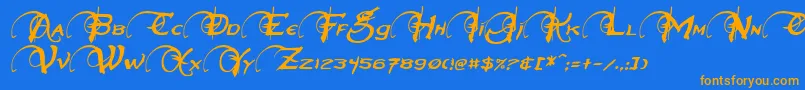 NeverwinterItalic Font – Orange Fonts on Blue Background