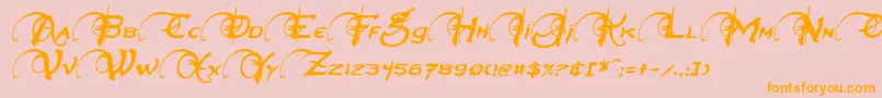 NeverwinterItalic Font – Orange Fonts on Pink Background