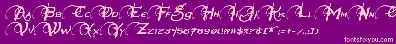 NeverwinterItalic Font – Pink Fonts on Purple Background