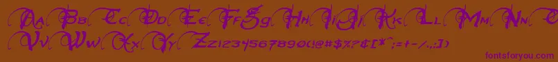 NeverwinterItalic Font – Purple Fonts on Brown Background