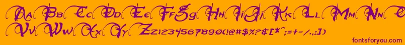 NeverwinterItalic Font – Purple Fonts on Orange Background