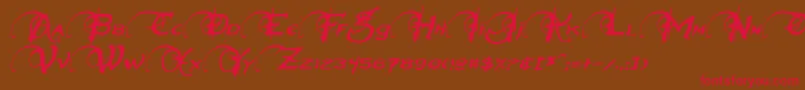 NeverwinterItalic Font – Red Fonts on Brown Background