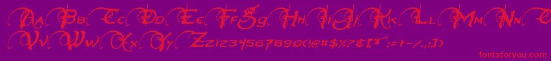 fuente NeverwinterItalic – Fuentes Rojas Sobre Fondo Morado