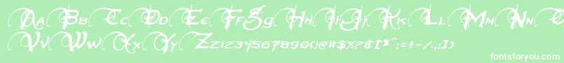 NeverwinterItalic Font – White Fonts on Green Background