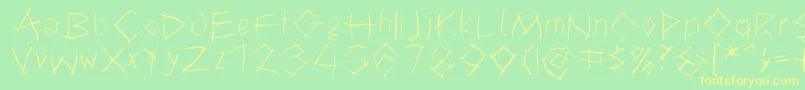 TwiggyLight-Schriftart – Gelbe Schriften auf grünem Hintergrund