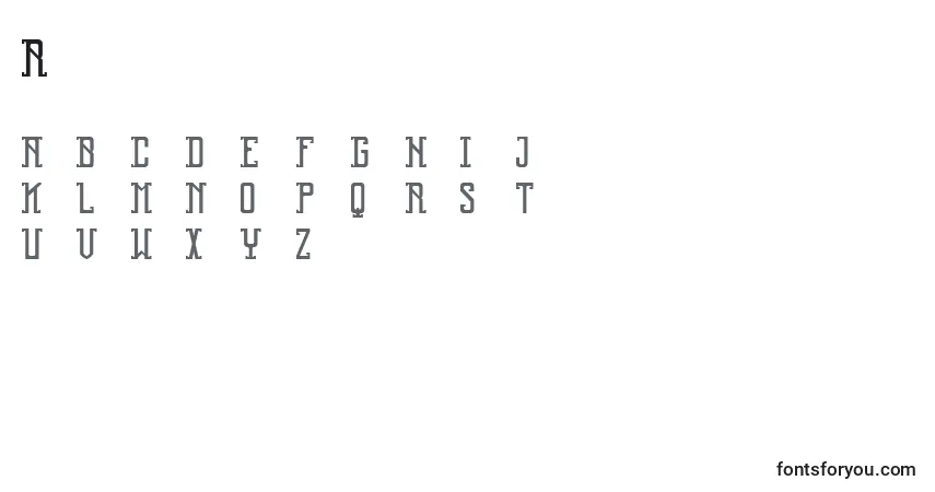 Schriftart Reliquary – Alphabet, Zahlen, spezielle Symbole