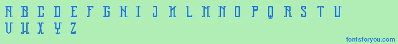 Reliquary Font – Blue Fonts on Green Background