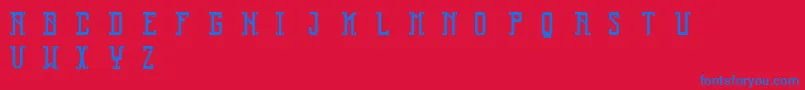 フォントReliquary – 赤い背景に青い文字