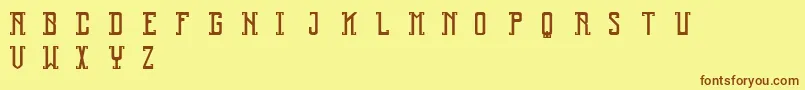 fuente Reliquary – Fuentes Marrones Sobre Fondo Amarillo