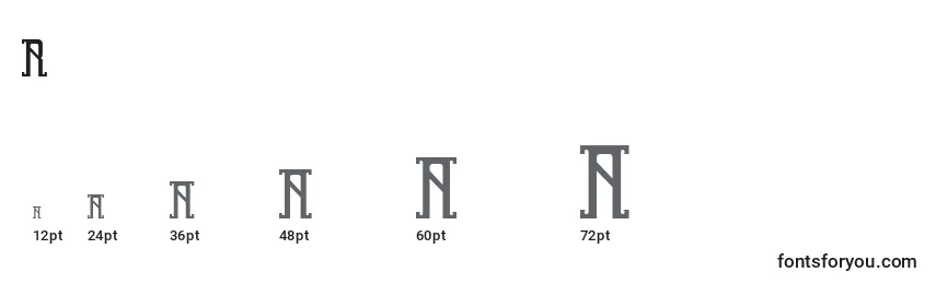 Размеры шрифта Reliquary