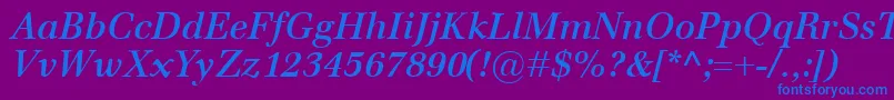 Шрифт EmonaSemiboldItalic – синие шрифты на фиолетовом фоне