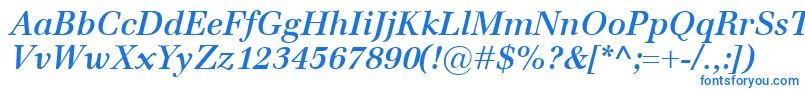 フォントEmonaSemiboldItalic – 白い背景に青い文字