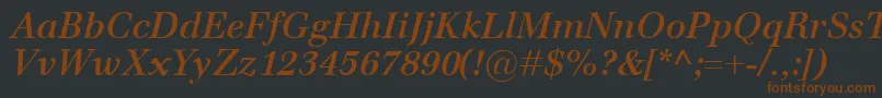 Czcionka EmonaSemiboldItalic – brązowe czcionki na czarnym tle