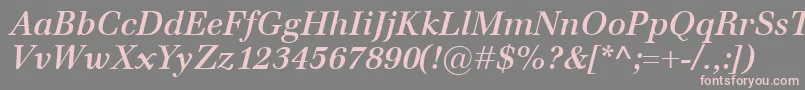 フォントEmonaSemiboldItalic – 灰色の背景にピンクのフォント