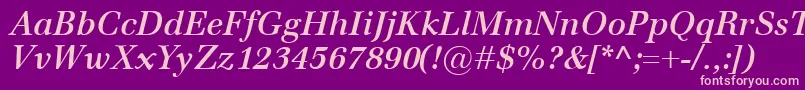 EmonaSemiboldItalic Font – Pink Fonts on Purple Background