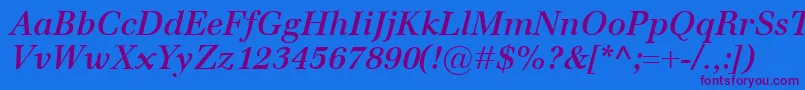 Подробнее о шрифте EmonaSemiboldItalic Шрифт EmonaSemiboldItalic – фиолетовые шрифты на синем фоне