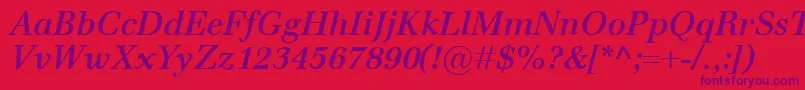 Шрифт EmonaSemiboldItalic – фиолетовые шрифты на красном фоне