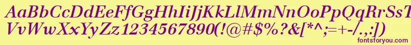 EmonaSemiboldItalic Font – Purple Fonts on Yellow Background