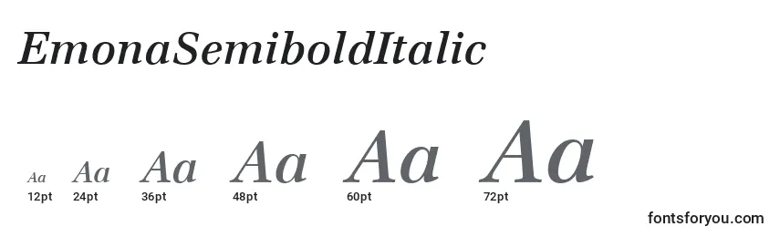 Größen der Schriftart EmonaSemiboldItalic