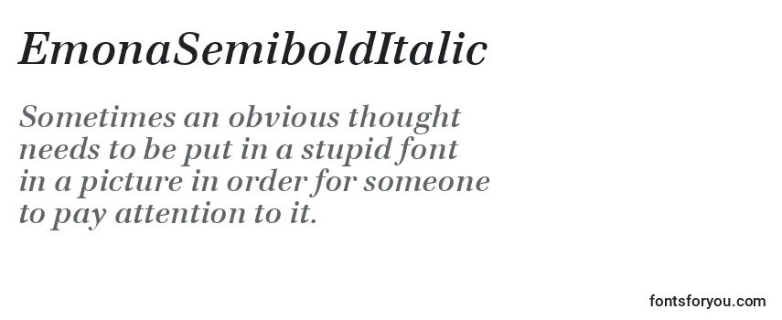 Review of the EmonaSemiboldItalic Font
