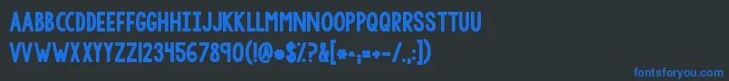 Шрифт Kgtangledupinyou2 – синие шрифты на чёрном фоне