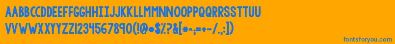 Kgtangledupinyou2 Font – Blue Fonts on Orange Background