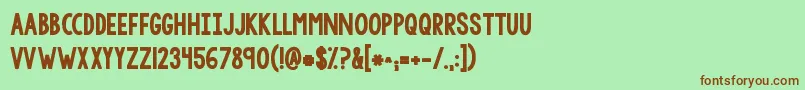 Kgtangledupinyou2 Font – Brown Fonts on Green Background