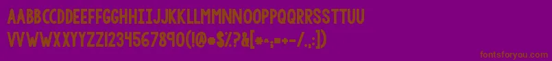 Kgtangledupinyou2 Font – Brown Fonts on Purple Background