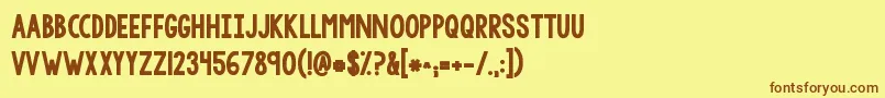 Kgtangledupinyou2 Font – Brown Fonts on Yellow Background