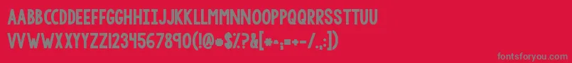 Kgtangledupinyou2 Font – Gray Fonts on Red Background