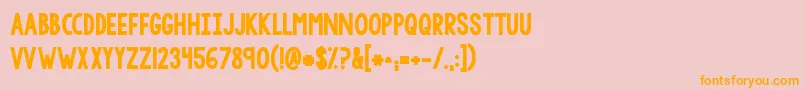 Kgtangledupinyou2 Font – Orange Fonts on Pink Background