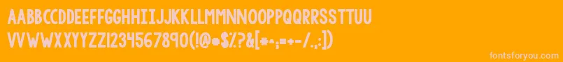 Czcionka Kgtangledupinyou2 – różowe czcionki na pomarańczowym tle