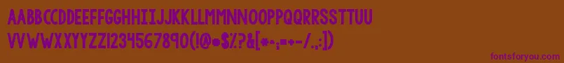 Kgtangledupinyou2 Font – Purple Fonts on Brown Background