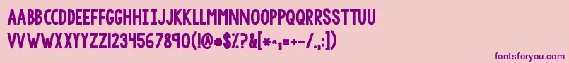Kgtangledupinyou2 Font – Purple Fonts on Pink Background