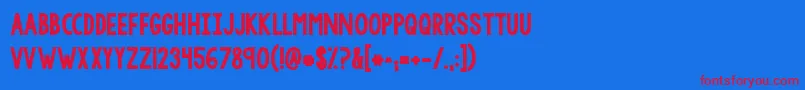 Kgtangledupinyou2 Font – Red Fonts on Blue Background