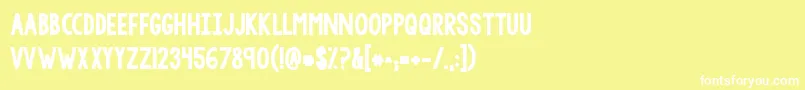 Kgtangledupinyou2 Font – White Fonts on Yellow Background