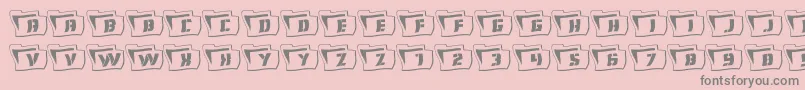 Saiba mais sobre a fonte Eyesonlyoutwavy2 Fonte Eyesonlyoutwavy2 – fontes cinzas em um fundo rosa