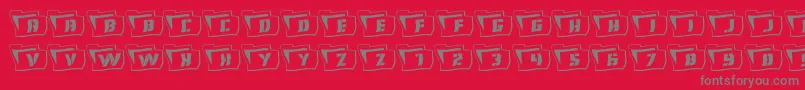 フォントEyesonlyoutwavy2 – 赤い背景に灰色の文字