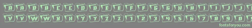 Eyesonlyoutwavy2-fontti – vihreät fontit harmaalla taustalla
