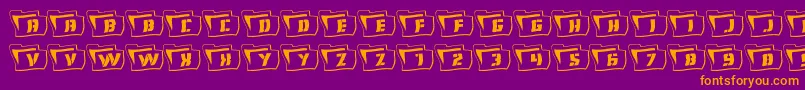 Eyesonlyoutwavy2-Schriftart – Orangefarbene Schriften auf violettem Hintergrund