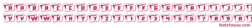 Czcionka Eyesonlyoutwavy2 – czerwone czcionki na białym tle