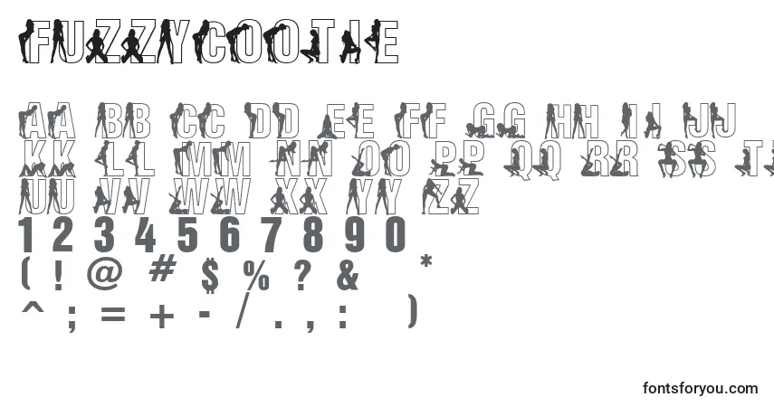 Schriftart FuzzyCootie – Alphabet, Zahlen, spezielle Symbole
