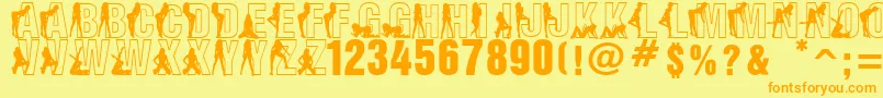 Шрифт FuzzyCootie – оранжевые шрифты на жёлтом фоне