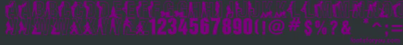 FuzzyCootie-Schriftart – Violette Schriften auf schwarzem Hintergrund
