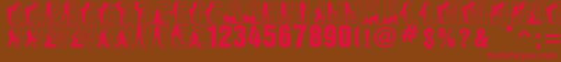 FuzzyCootie Font – Red Fonts on Brown Background