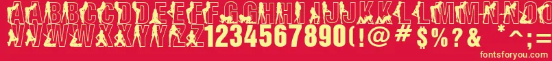 FuzzyCootie Font – Yellow Fonts on Red Background