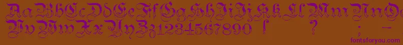 TeutonicNo3Demibold Font – Purple Fonts on Brown Background