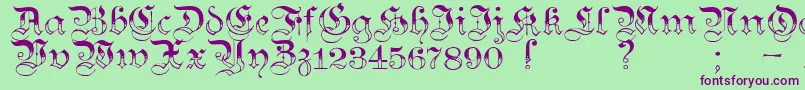 TeutonicNo3Demibold Font – Purple Fonts on Green Background
