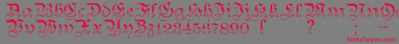 TeutonicNo3Demibold Font – Red Fonts on Gray Background