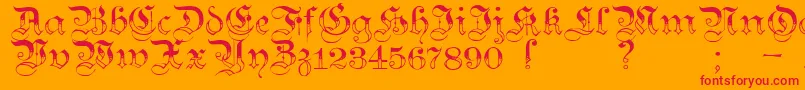 TeutonicNo3Demibold Font – Red Fonts on Orange Background